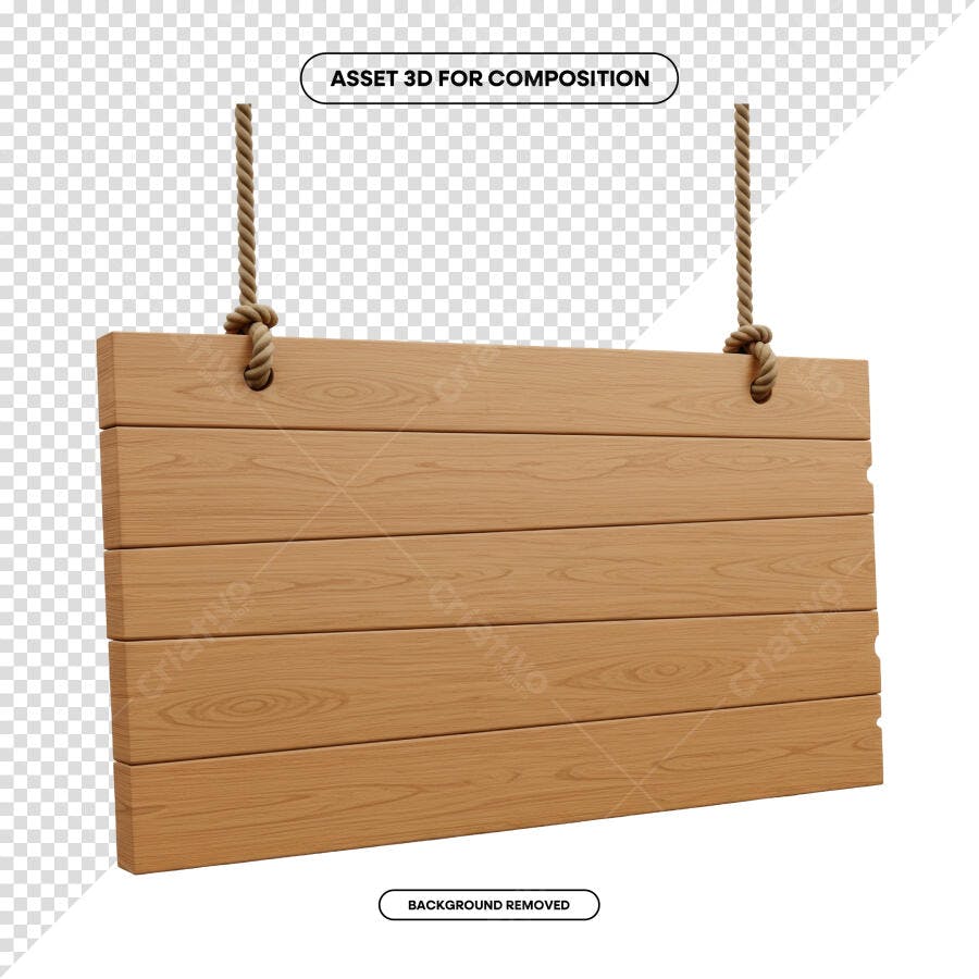 Placa de Madeira para Anúncios PSD Editável