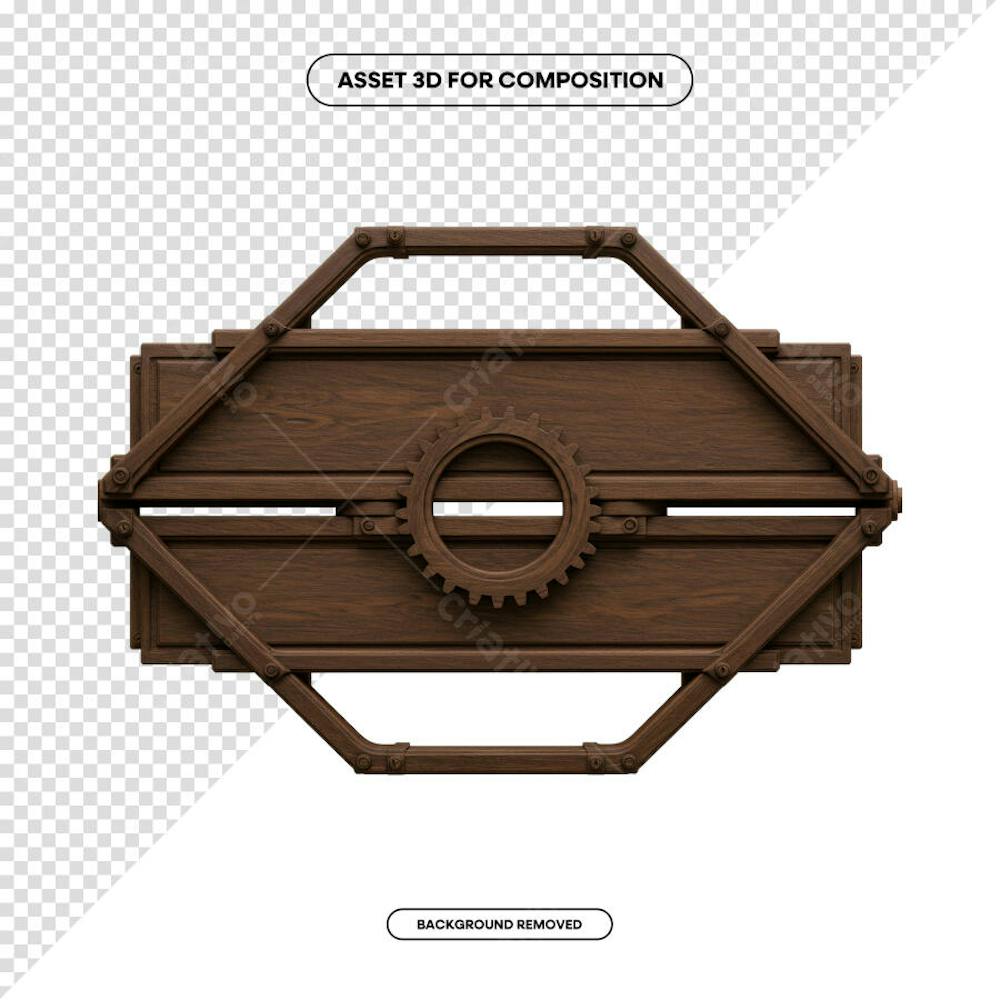 PLACA DE MADEIRA ELEMENTO 3D PARA COMPOSIÇÃO PNG SÃO JOÃO FESTA JUNINA SHOW EVENTO (223)