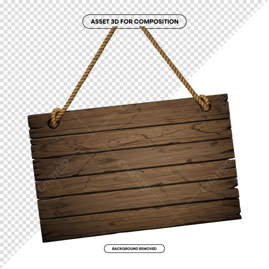 Placa de Madeira Rustica PSD Editável para Anúncios