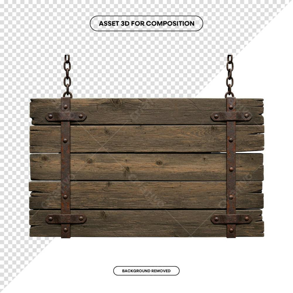 PLACA DE MADEIRA ELEMENTO 3D PARA COMPOSIÇÃO PNG SÃO JOÃO FESTA JUNINA SHOW EVENTO (233)