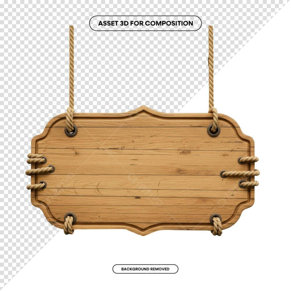 PLACA DE MADEIRA ELEMENTO 3D PARA COMPOSIÇÃO PNG SÃO JOÃO FESTA JUNINA SHOW EVENTO (139)