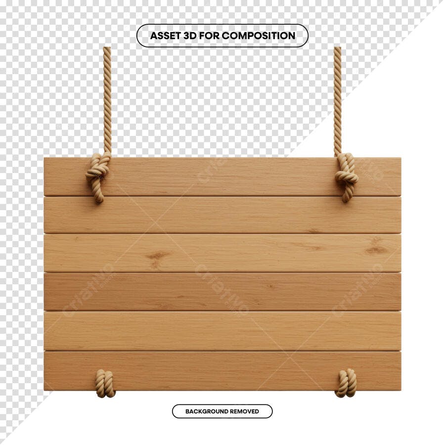 Placa de Madeira para Anúncios PSD Editável