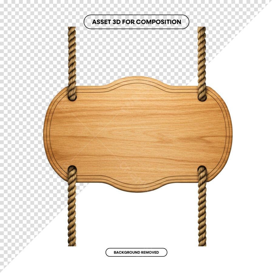 Placa de Madeira para Anúncios PSD Editável