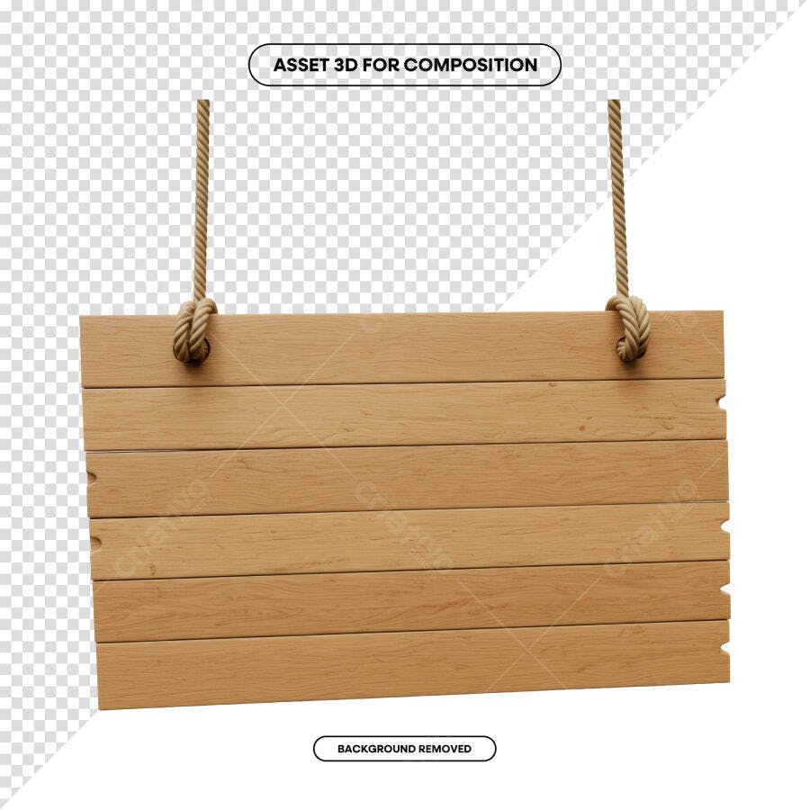 Placa de Madeira para Anúncios PSD Editável