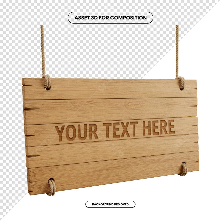 Placa de Madeira para Decoração Rustica PSD Editável