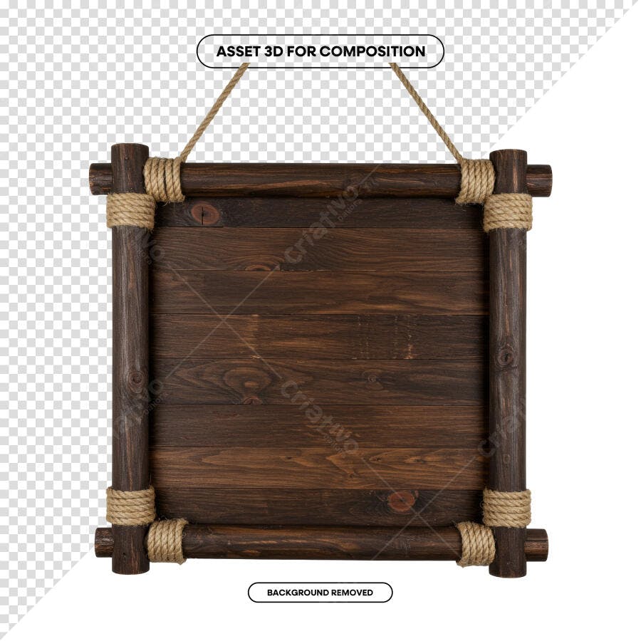 Placa de Madeira Rustica PSD Editável