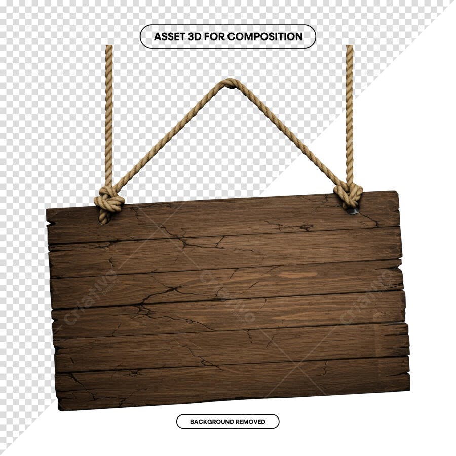 Placa de Madeira para Anúncios PSD Editável