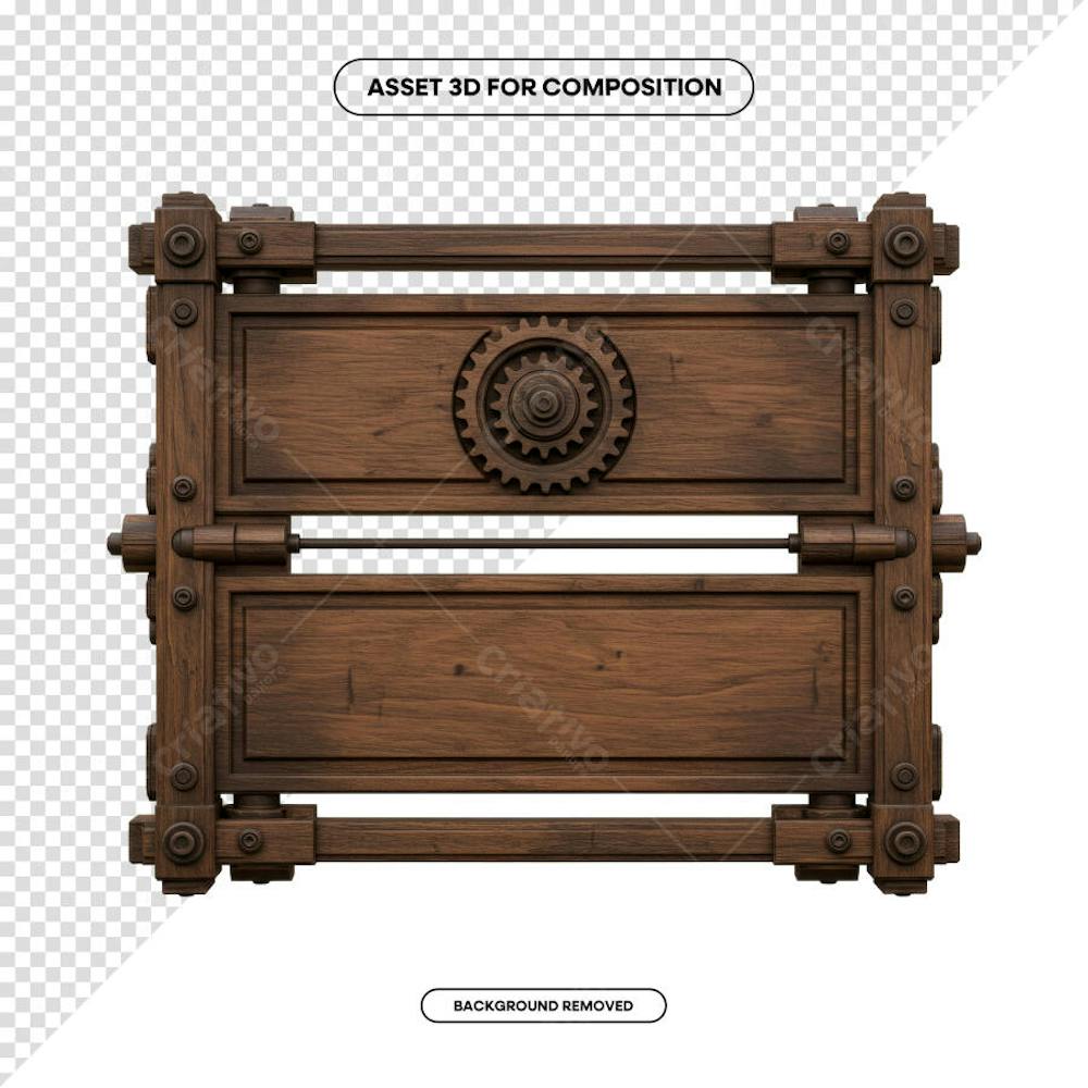 PLACA DE MADEIRA ELEMENTO 3D PARA COMPOSIÇÃO PNG SÃO JOÃO FESTA JUNINA SHOW EVENTO (222)