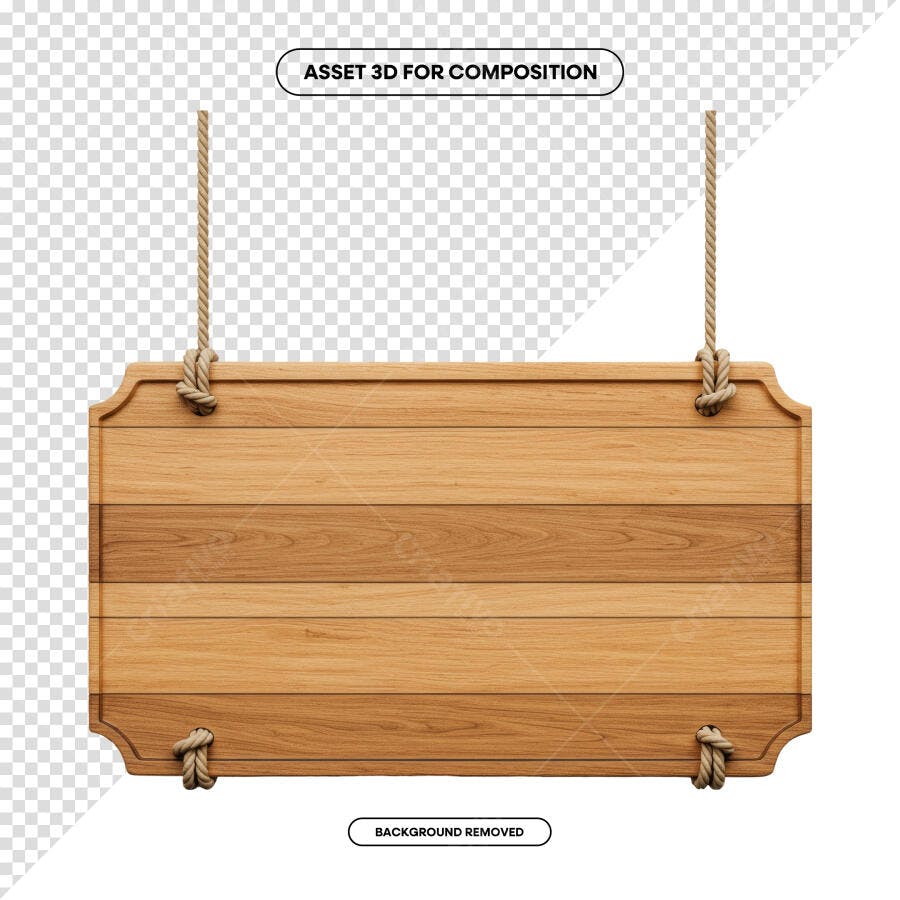 Placa de Madeira para Anúncios PSD Editável