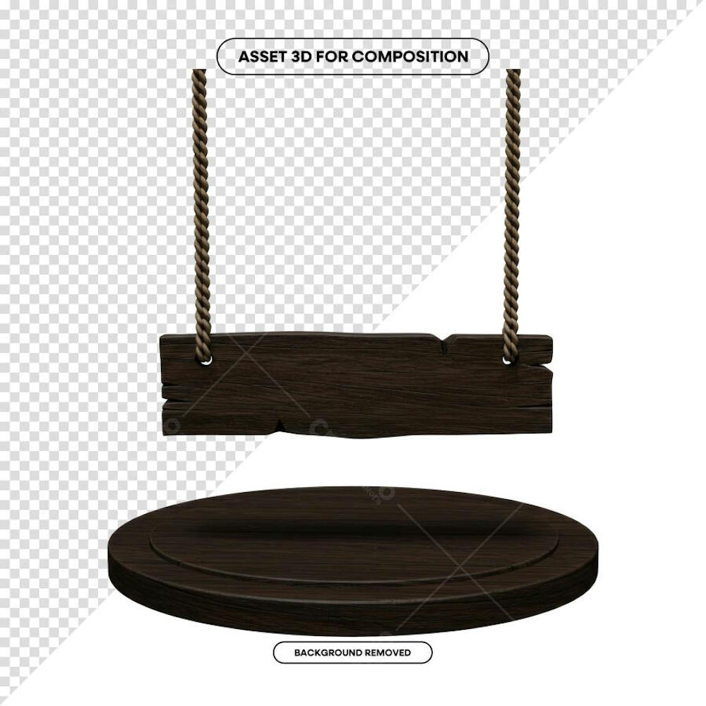 PLACA DE MADEIRA ELEMENTO 3D PARA COMPOSIÇÃO PNG SÃO JOÃO FESTA JUNINA SHOW EVENTO (190)