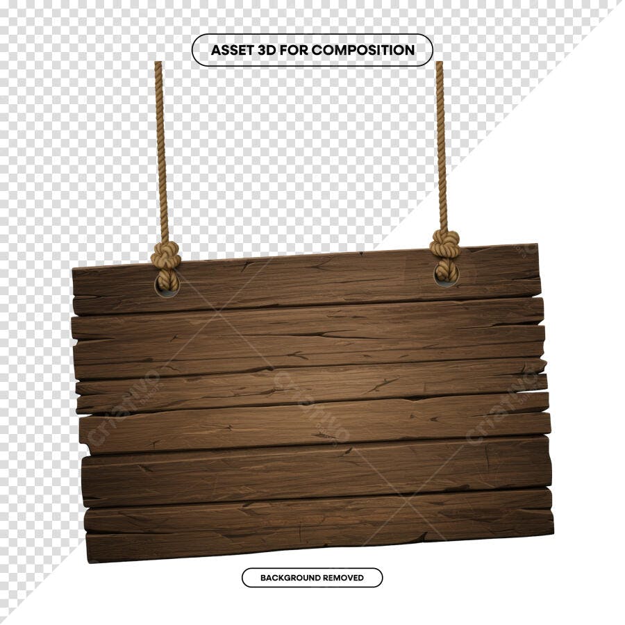 Placa de Madeira para Anúncios PSD Editável