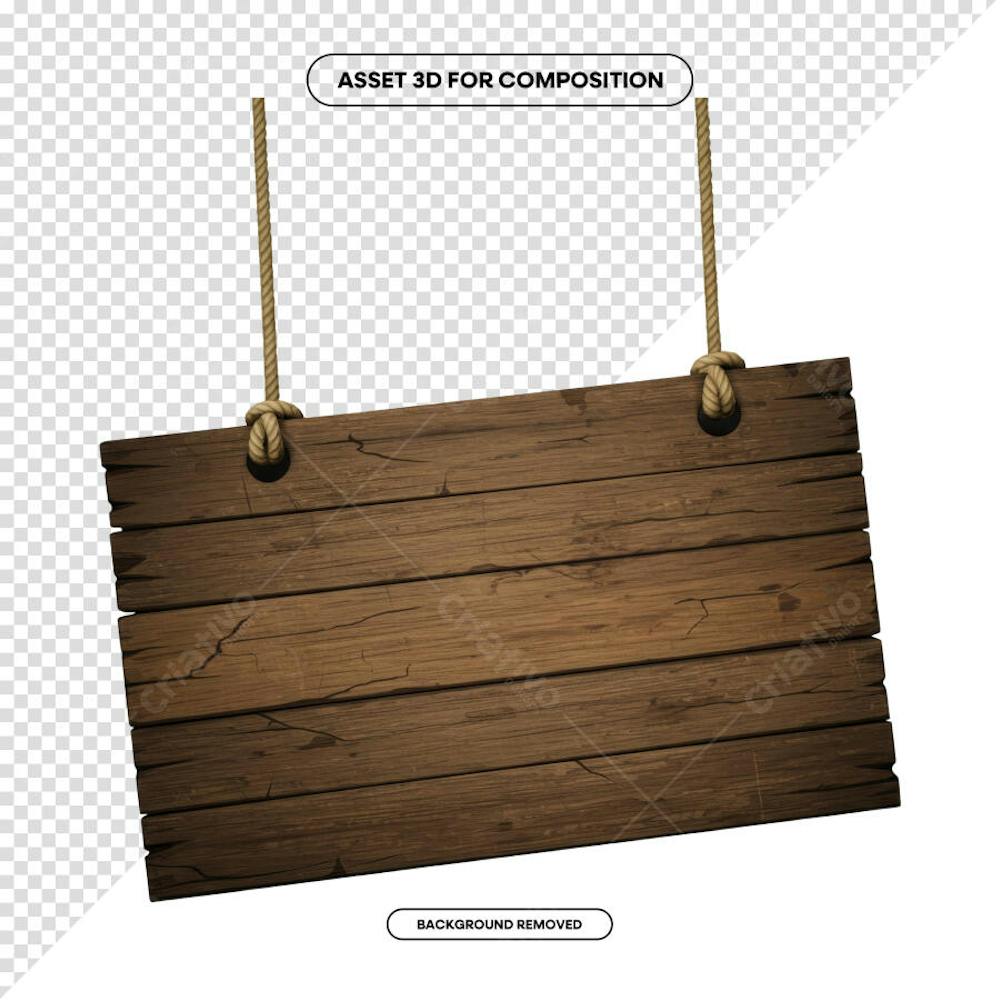 PLACA DE MADEIRA ELEMENTO 3D PARA COMPOSIÇÃO PNG SÃO JOÃO FESTA JUNINA SHOW EVENTO (182)