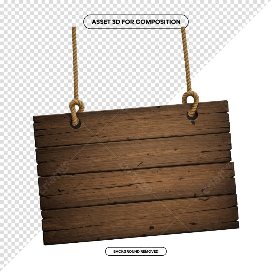 Placa de Madeira para Anúncio PSD Editável