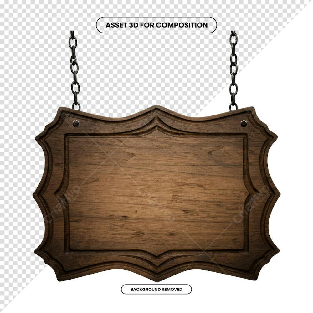 PLACA DE MADEIRA ELEMENTO 3D PARA COMPOSIÇÃO PNG SÃO JOÃO FESTA JUNINA SHOW EVENTO (212)