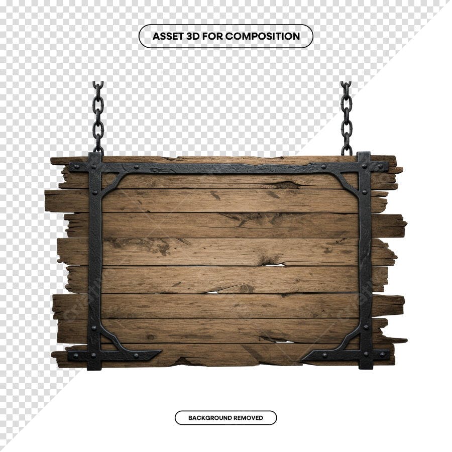 Placa de Madeira Rustica para Publicação PSD Editável