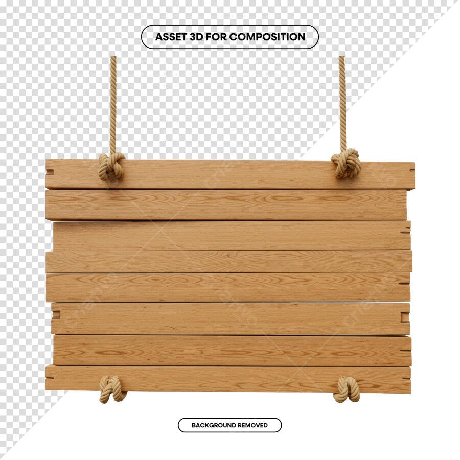 Placa de Madeira para Anúncios PSD Editável