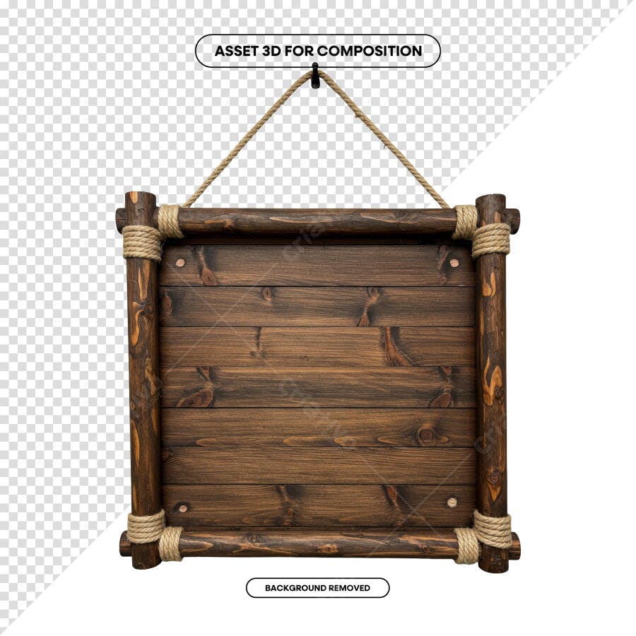 Placa de Madeira Rustica para Menu PSD Editável