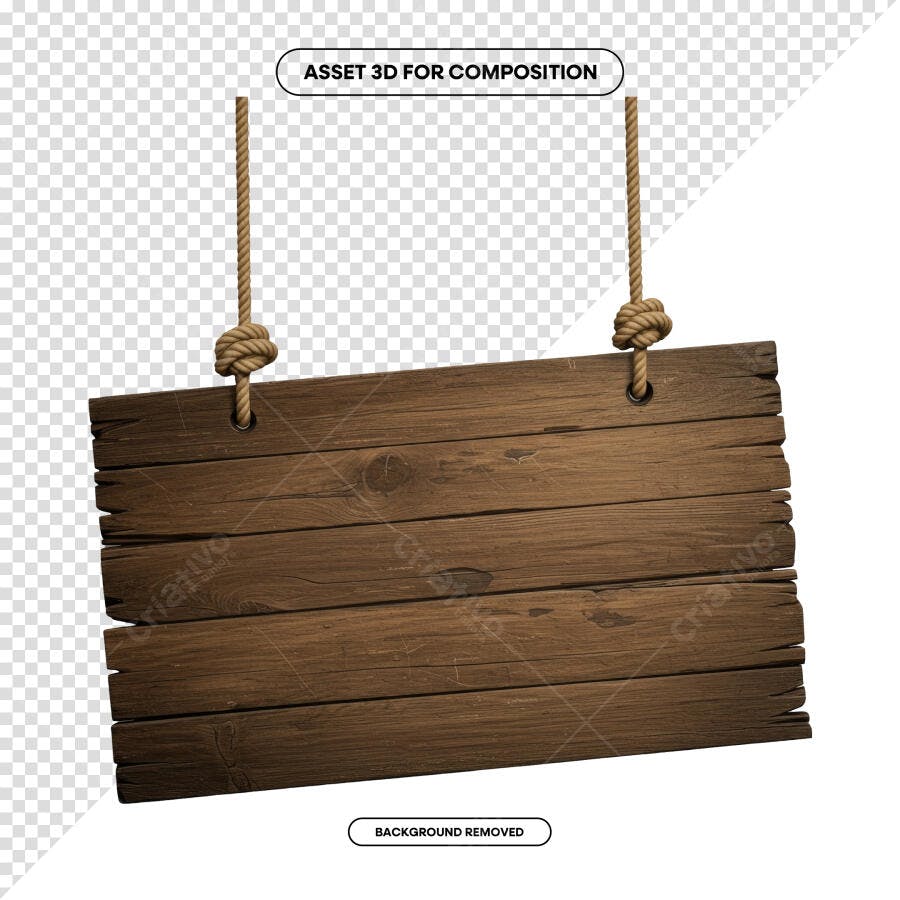 Placa de Madeira para Anúncios PSD Editável