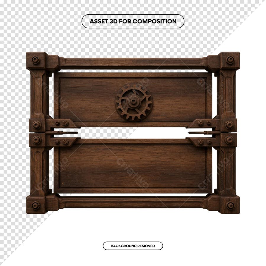 Placa de Madeira Vintage PSD Editável