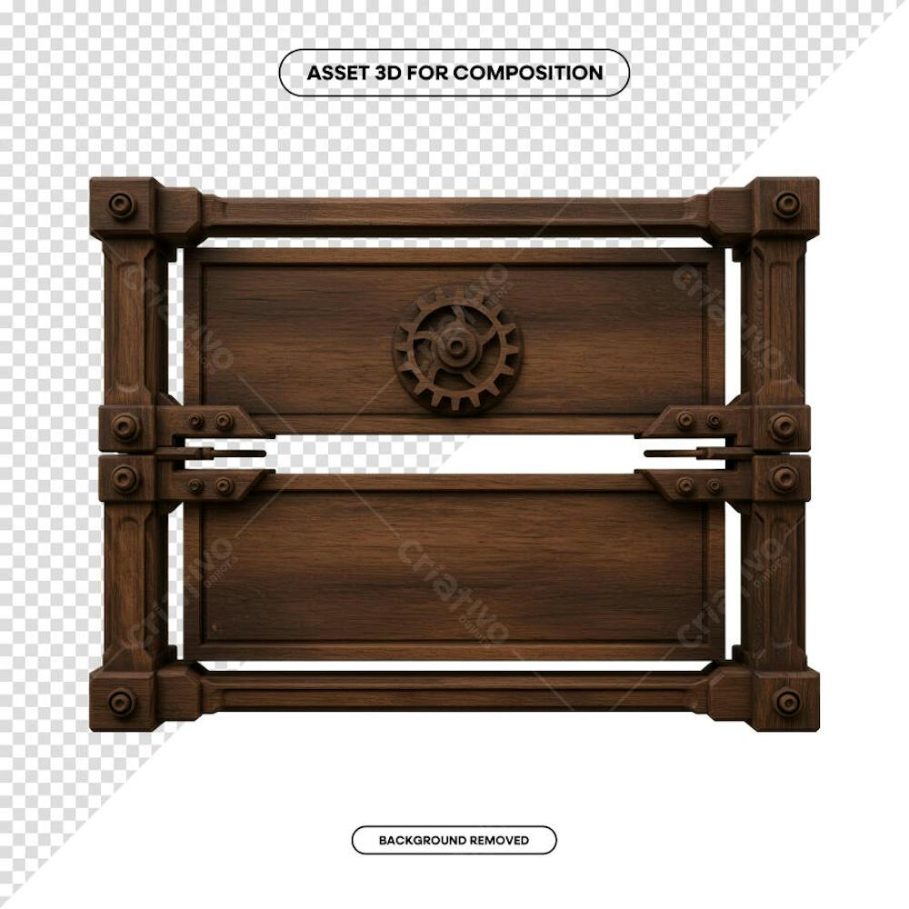 PLACA DE MADEIRA ELEMENTO 3D PARA COMPOSIÇÃO PNG SÃO JOÃO FESTA JUNINA SHOW EVENTO (216)