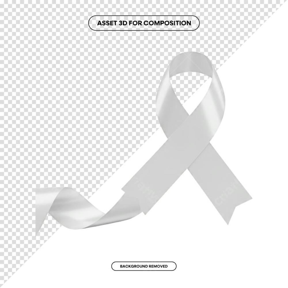Laço Fita Faixa de composição campanha de saúde PNG 3D RENDER (6)