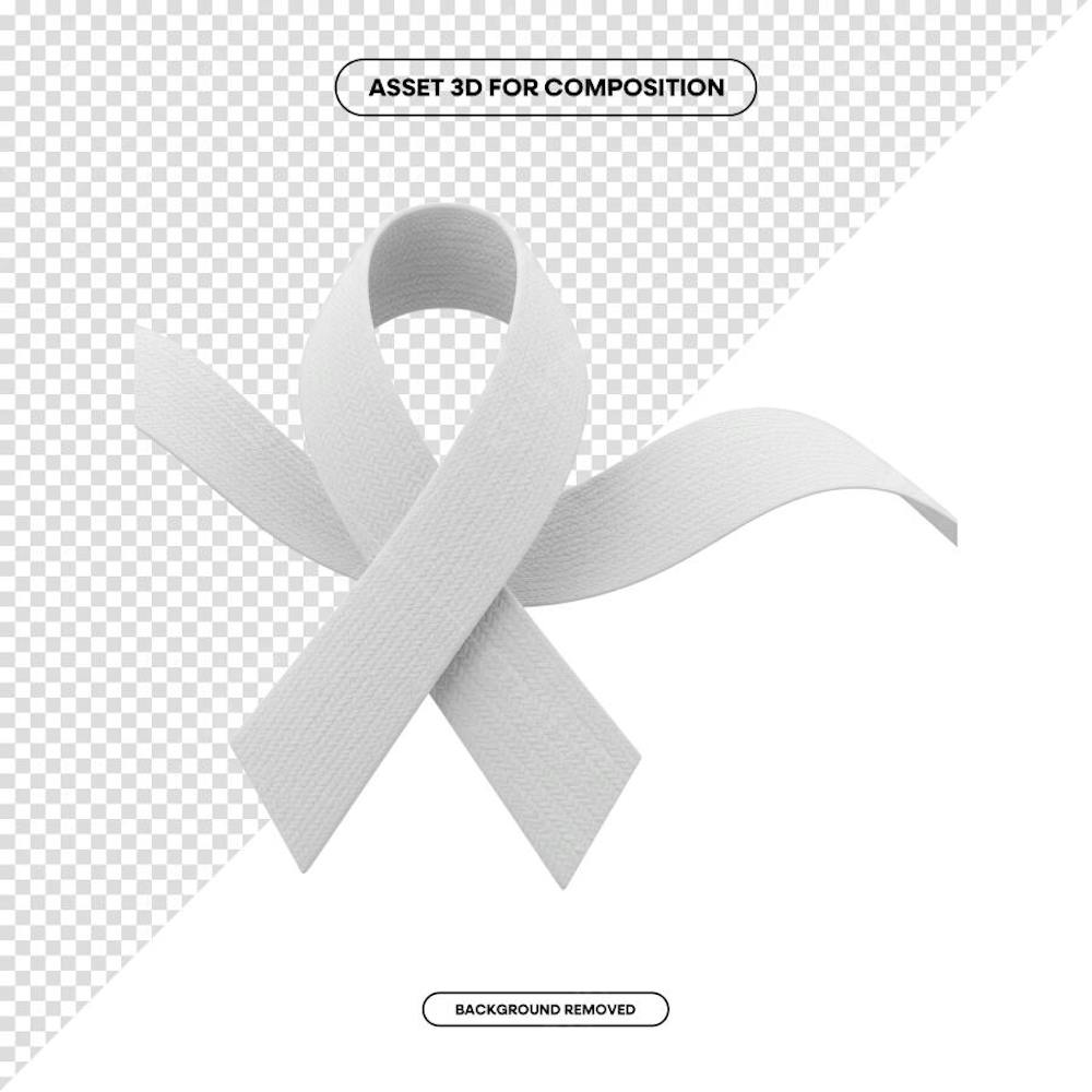 Laço Fita Faixa de composição campanha de saúde PNG 3D RENDER (10)