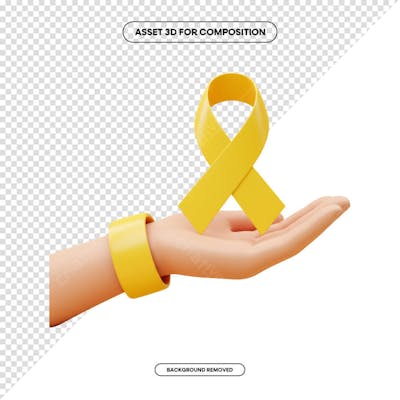 Laço Fita Faixa de composição campanha de saúde PNG 3D RENDER (18)