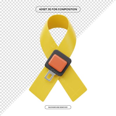 Laço Fita Faixa de composição campanha de saúde PNG 3D RENDER (23)