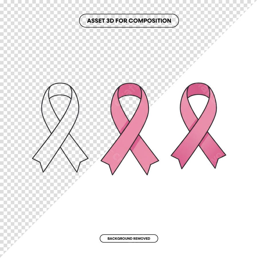 Ícone Fita Rosa Outubro Rosa PSD Editável