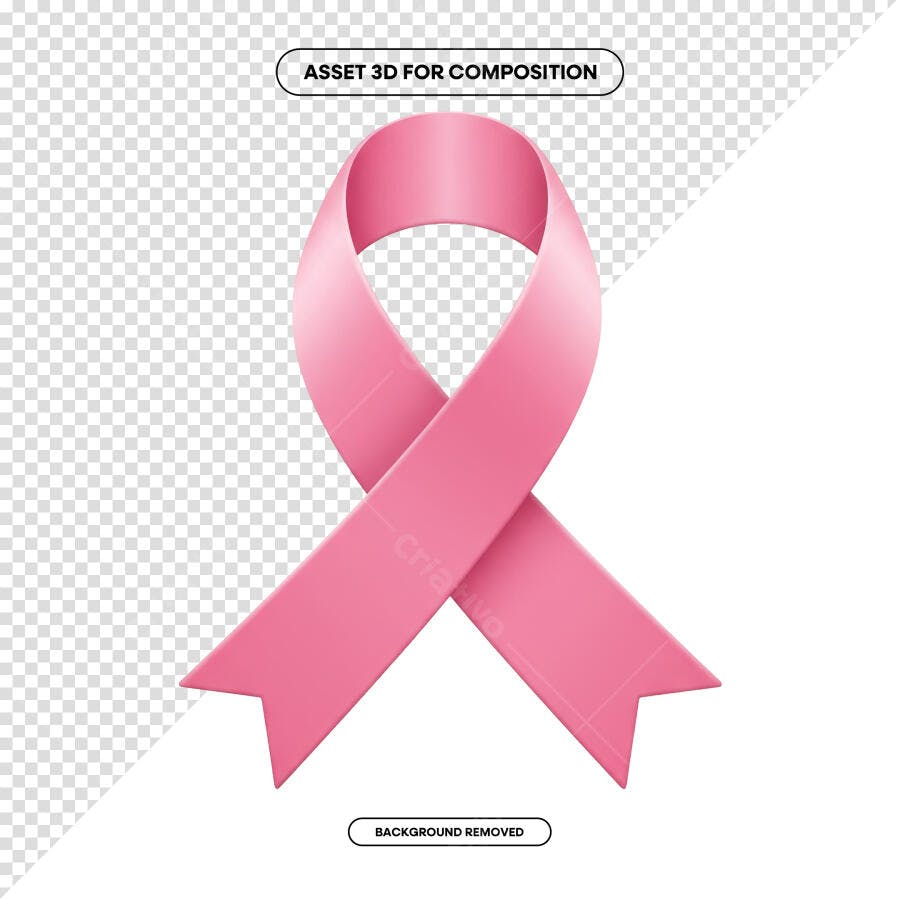 Fita Rosa Outubro Rosa PSD Editável