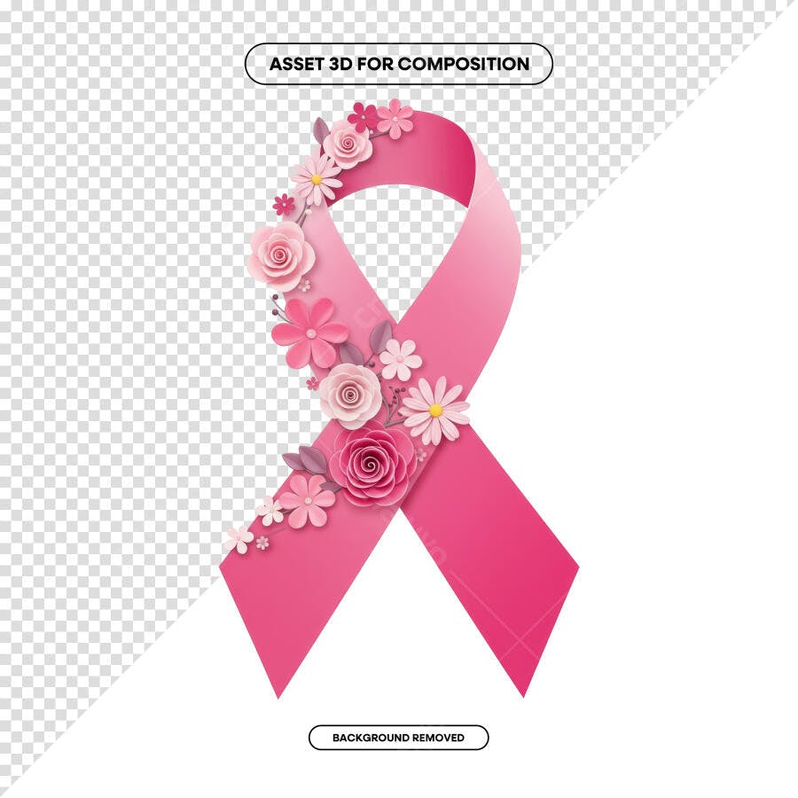 Fita Outubro Rosa PSD Editável