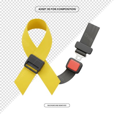 Laço Fita Faixa de composição campanha de saúde PNG 3D RENDER (24)