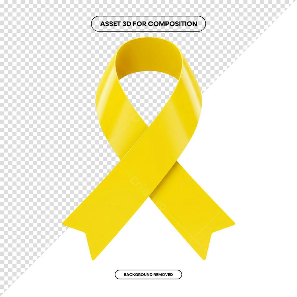 Laço Fita Faixa de composição campanha de saúde PNG 3D RENDER (117)