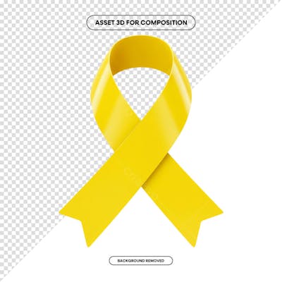 Laço Fita Faixa de composição campanha de saúde PNG 3D RENDER (117)