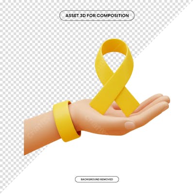 Laço Fita Faixa de composição campanha de saúde PNG 3D RENDER (99)