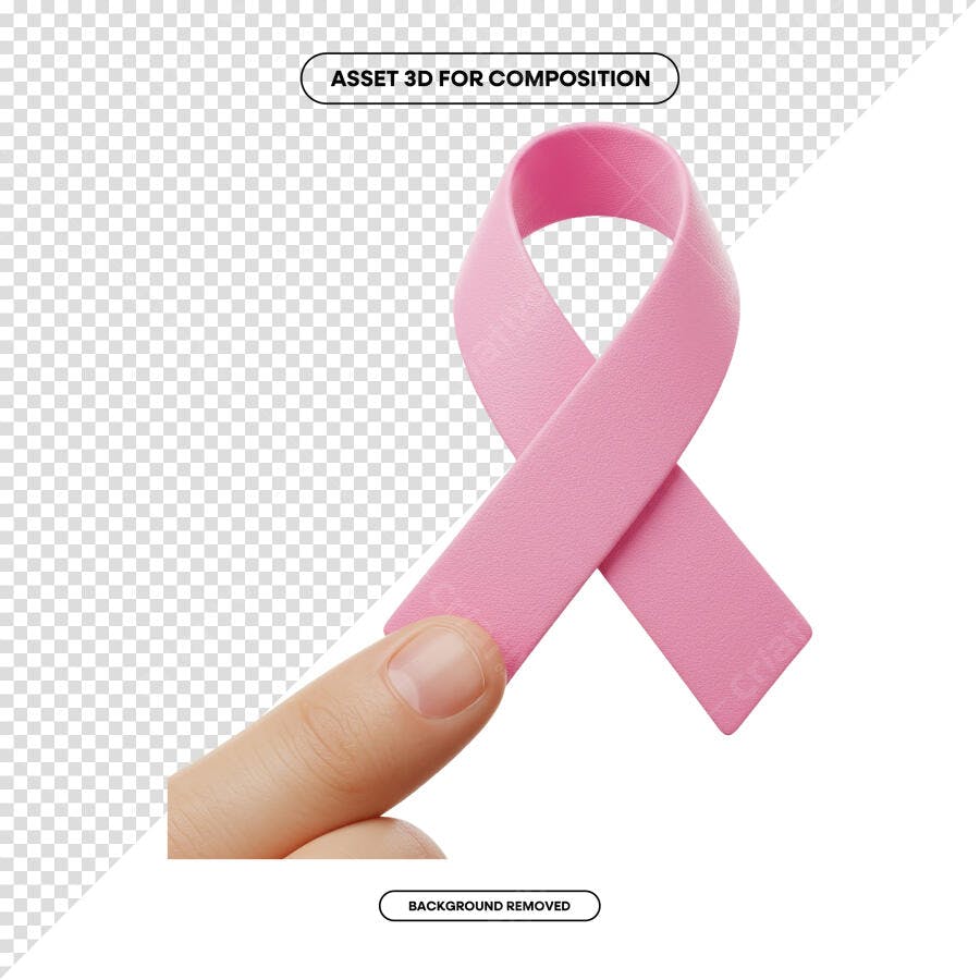 Imagem Fita Rosa Outubro Rosa PSD Editável