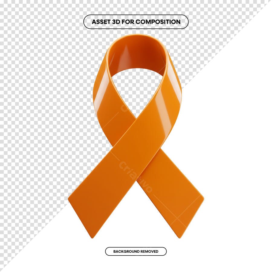 Asset 3D Fita Laranja PSD Editável