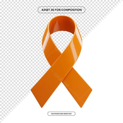 Laço Fita Faixa de composição campanha de saúde PNG 3D RENDER (88)