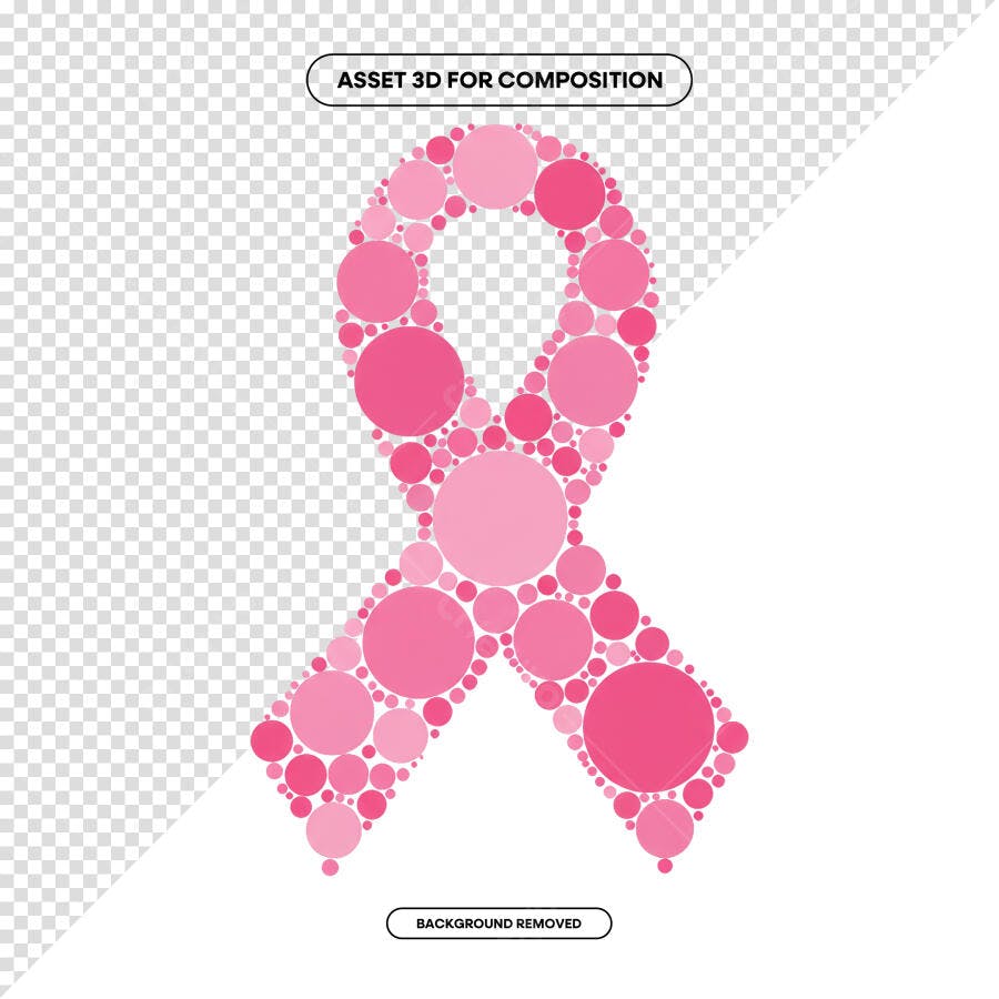 Imagem PSD Outubro Rosa com Laço Rosa