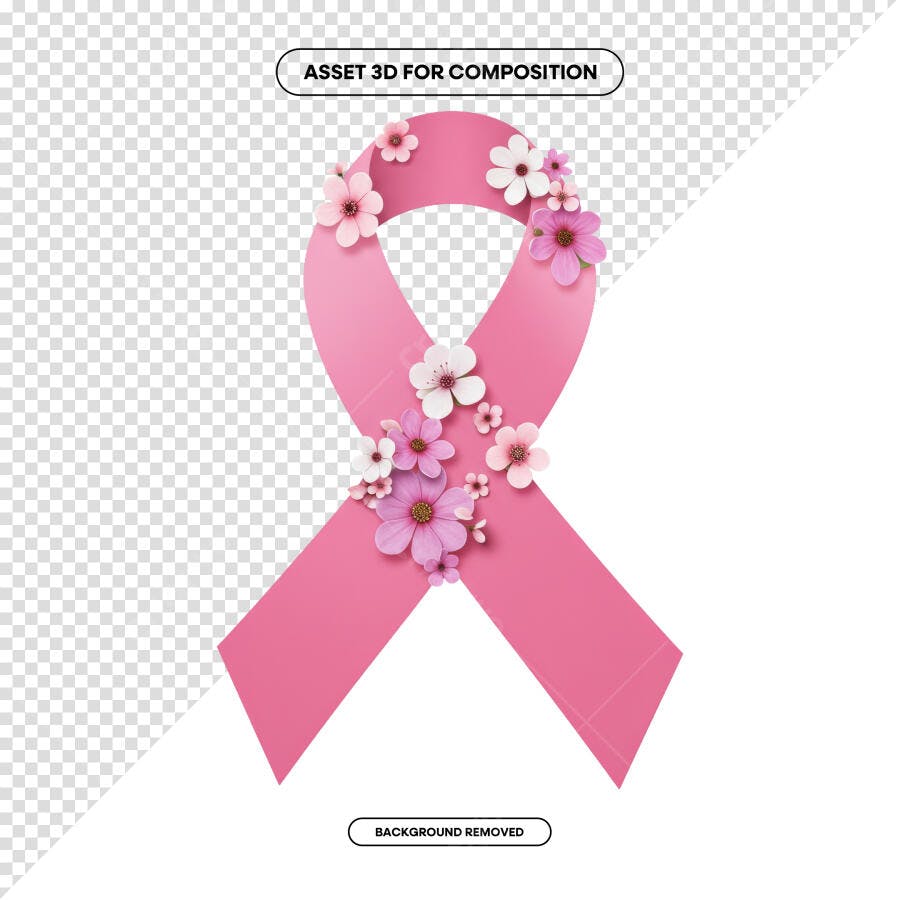 Fita Outubro Rosa PSD Editável
