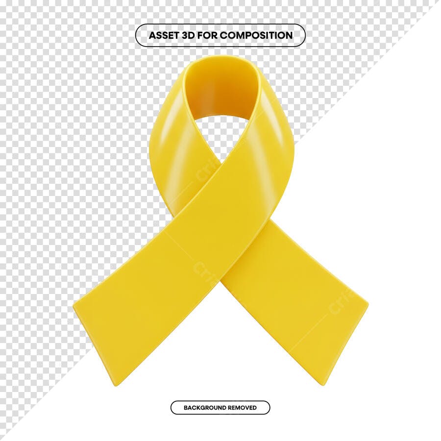 Imagem Fita Amarela Setembro Amarelo PSD Editável