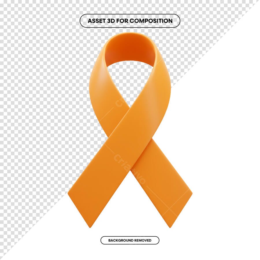 Asset 3D Fita Laranja PSD Editável