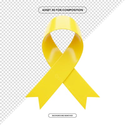 Laço Fita Faixa de composição campanha de saúde PNG 3D RENDER (185)
