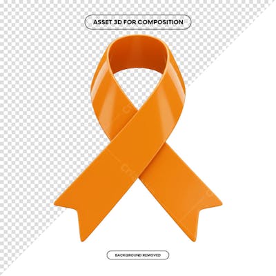 Laço Fita Faixa de composição campanha de saúde PNG 3D RENDER (156)