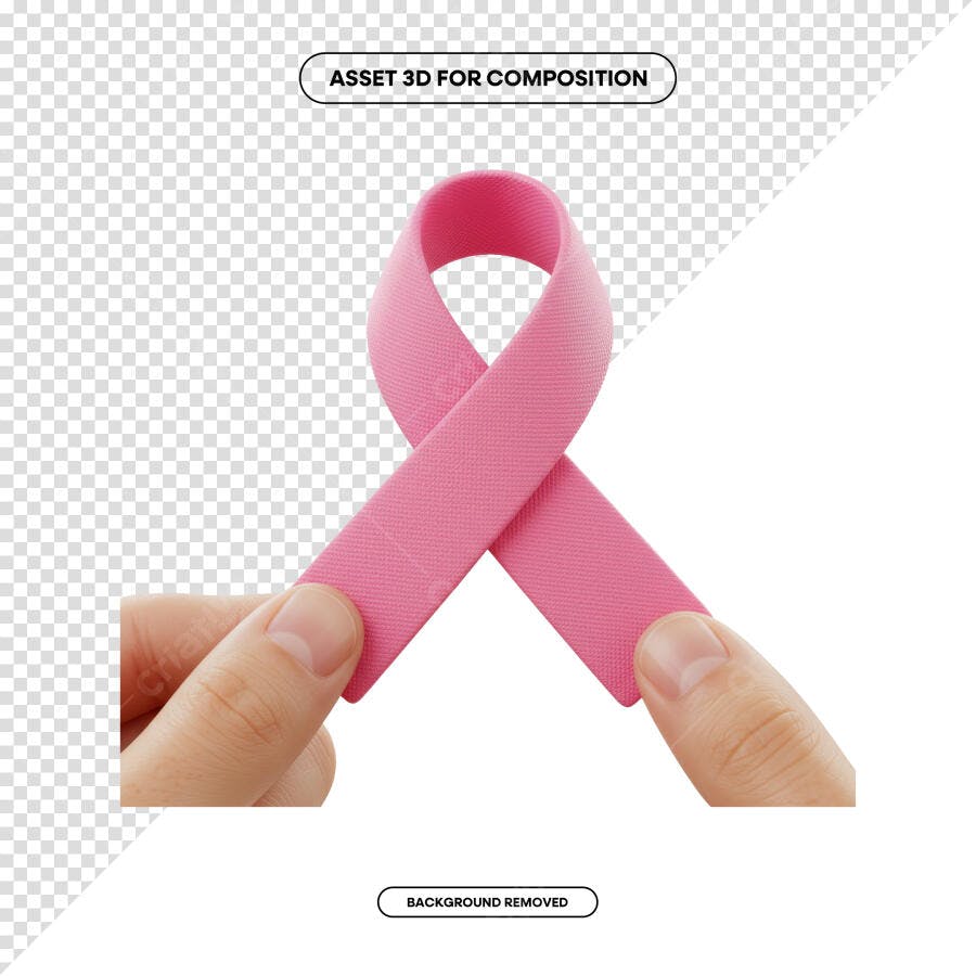 Imagem PSD Fita Rosa Outubro Rosa PSD Editável