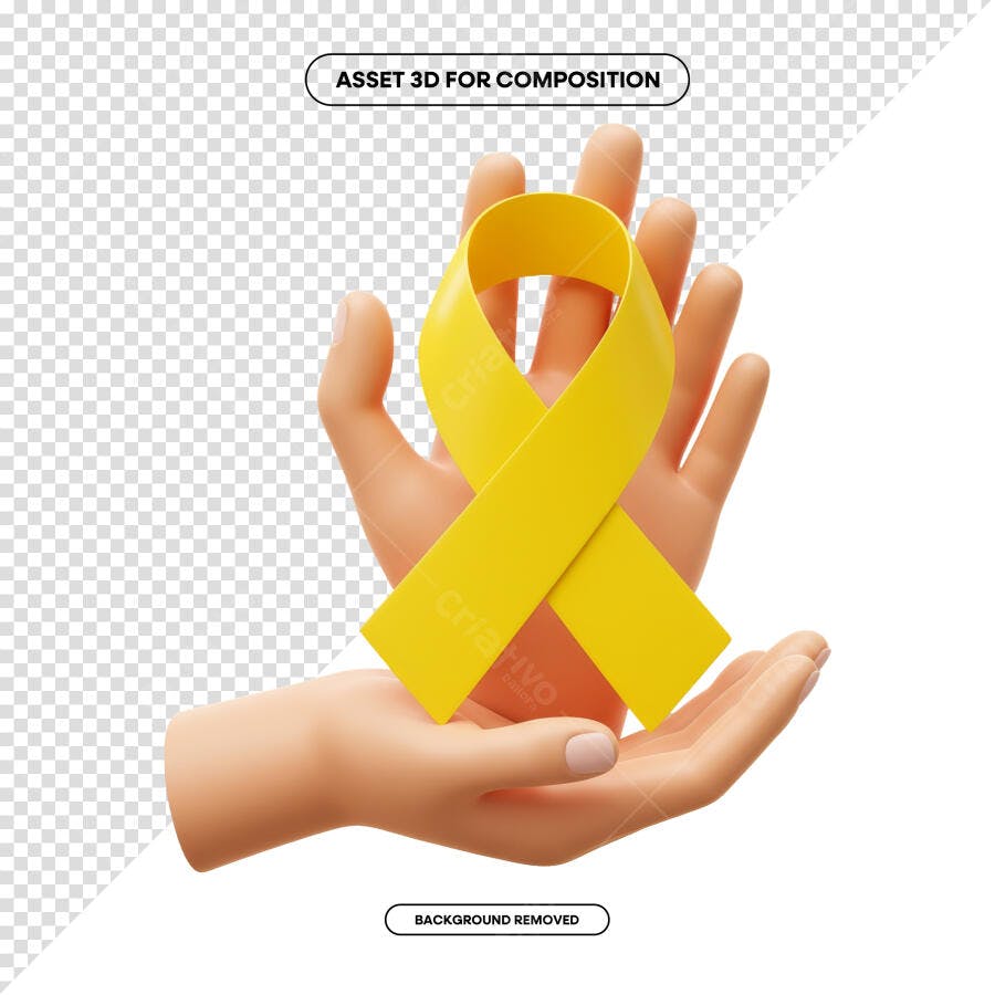 Ilustração Fita Amarela Setembro Amarelo PSD Editável