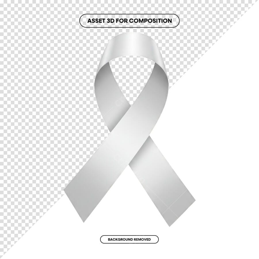 Imagem PSD Fita Cinza para Campanhas de Conscientização