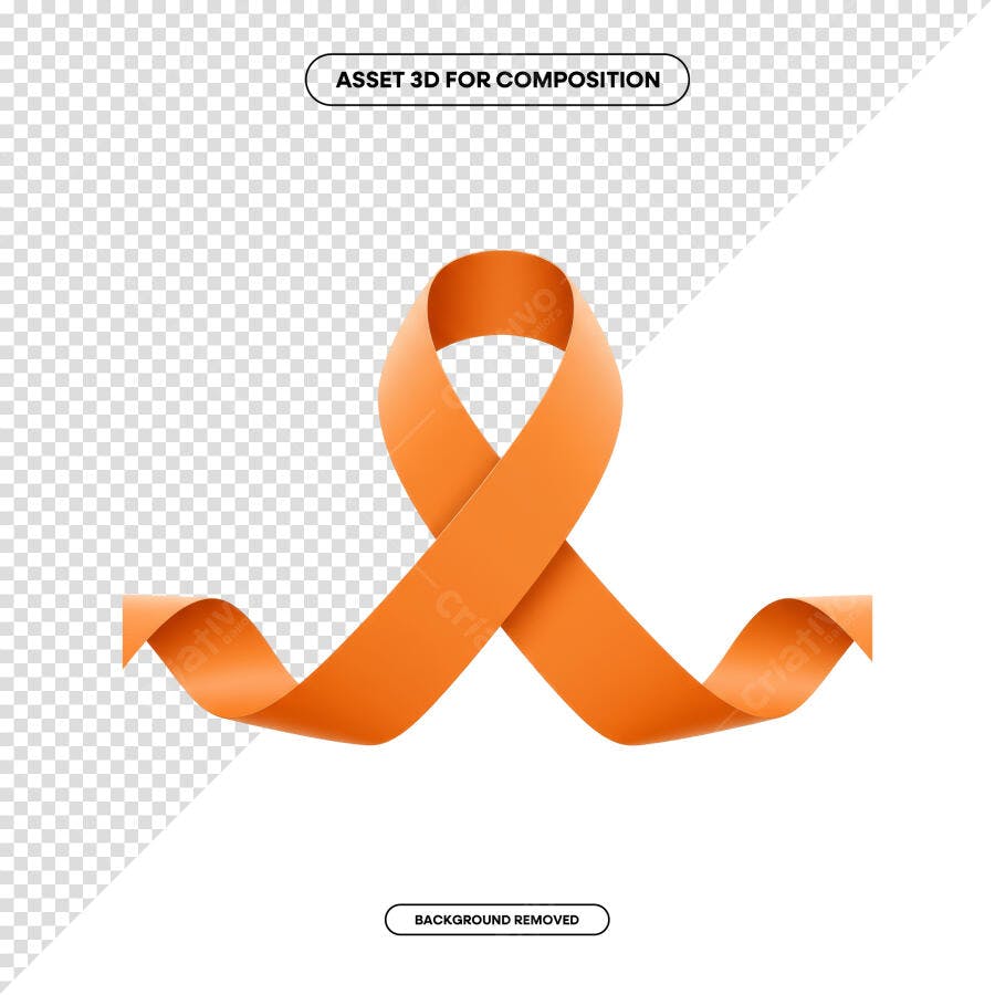 Fita Laranja para Campanhas de Conscientização PSD Editável