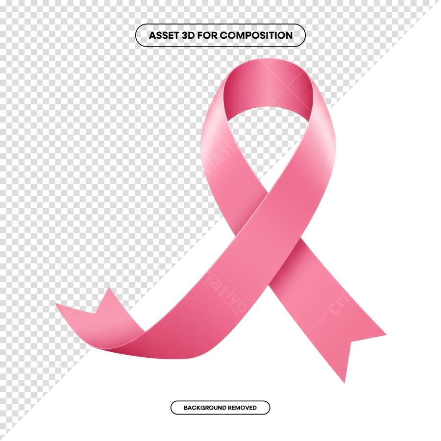 Fita Rosa Outubro Rosa PSD Editável