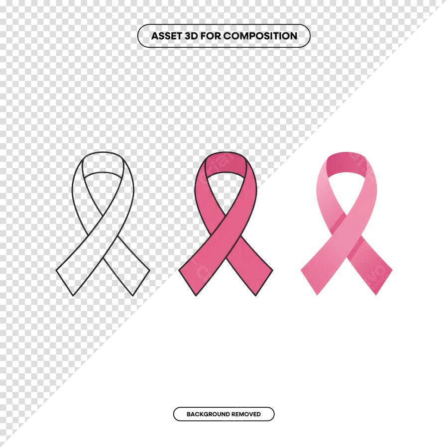 Ícone Fita Rosa Outubro Rosa PSD Editável
